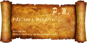 Péteri Milán névjegykártya