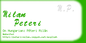 milan peteri business card