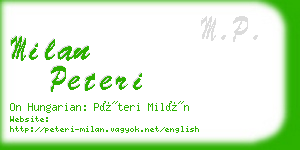 milan peteri business card